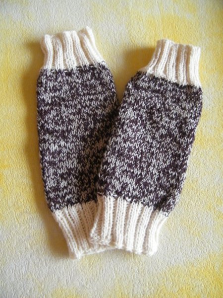 Hnědé vlněné návleky > varianta Kratší 25 cm
