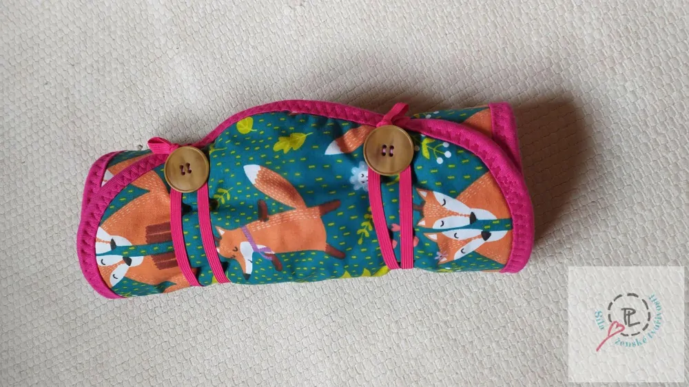 Patchwork penál na bločky a pastely LIŠČÍ