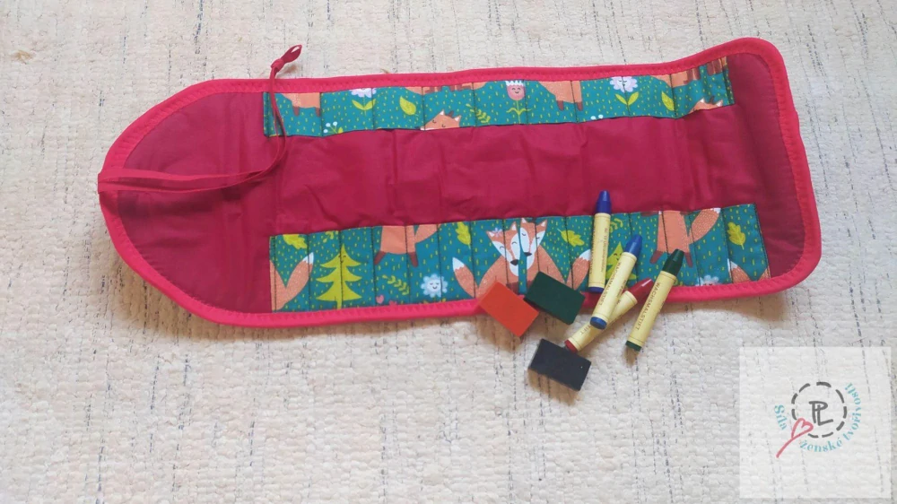 Waldorfský penál na bločky a pastely LIŠKY