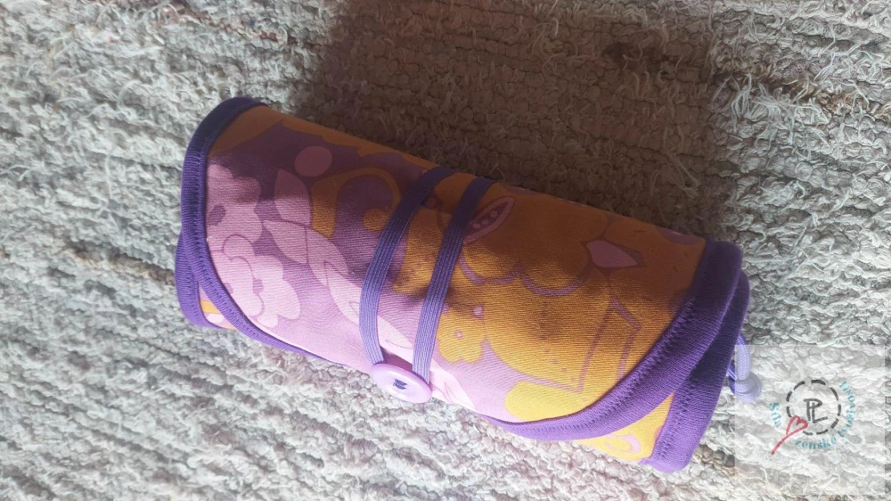 Penál na háčky fialovo-žlutý