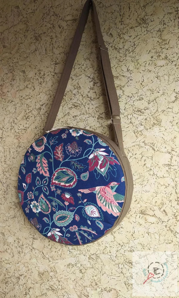 Taška na šamanský buben s ptáčky - kruhová