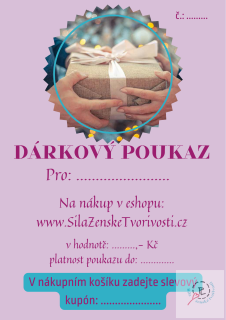 Dárkový poukaz v hodnotě 1500,- Kč