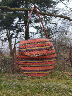 Taška na šamanský buben oranžové pruhy