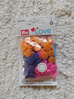 Plastové patentky oranžovo-růžovo-fialové